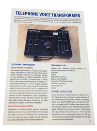 TVT Professional Telephone Voice Changer Manual