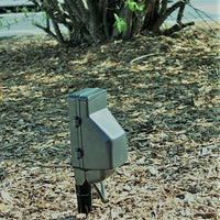 SGPWS Power Outlet Outdoor Hidden Camera w/ WiFi In a Flowerbed