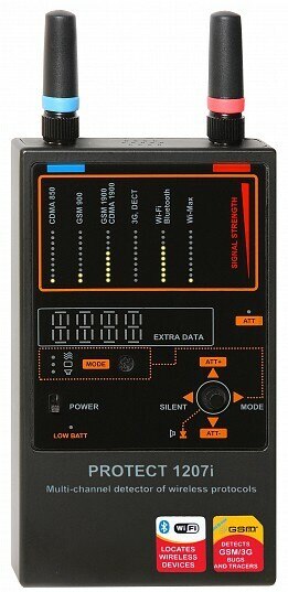 1207i Multi-Frequency RF Bug Detector  Front View