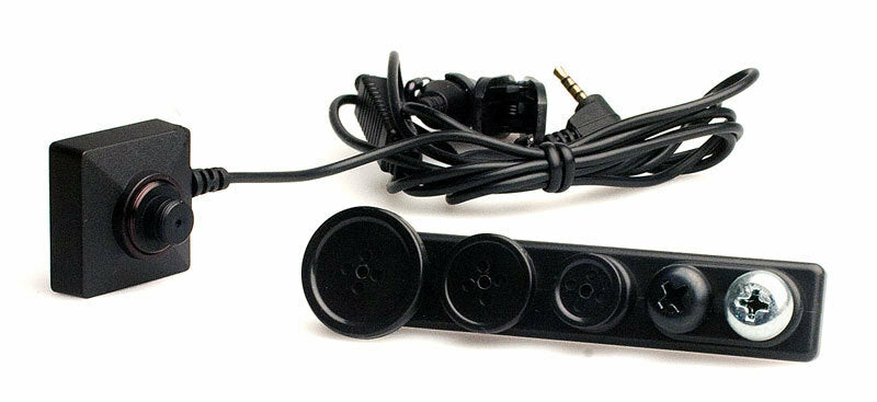 BU-19 from Lawmate - Button camera with screws and buttons of different sizes.