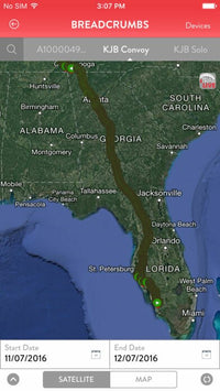 ITGPS933 App Showing Tracking Breadcrumbs