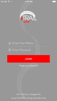 ITGPS933 App Login Screen
