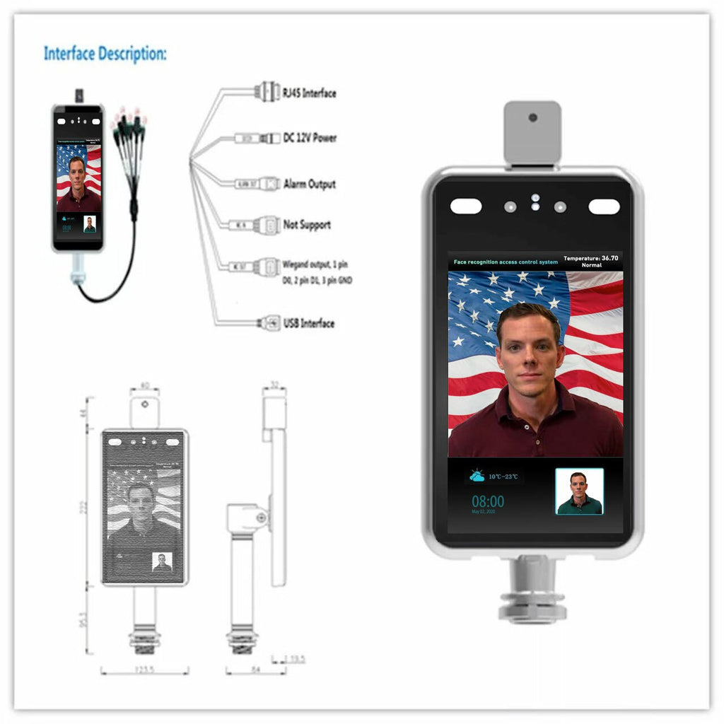 Body Temperature Scanner Camera with Desk Stand