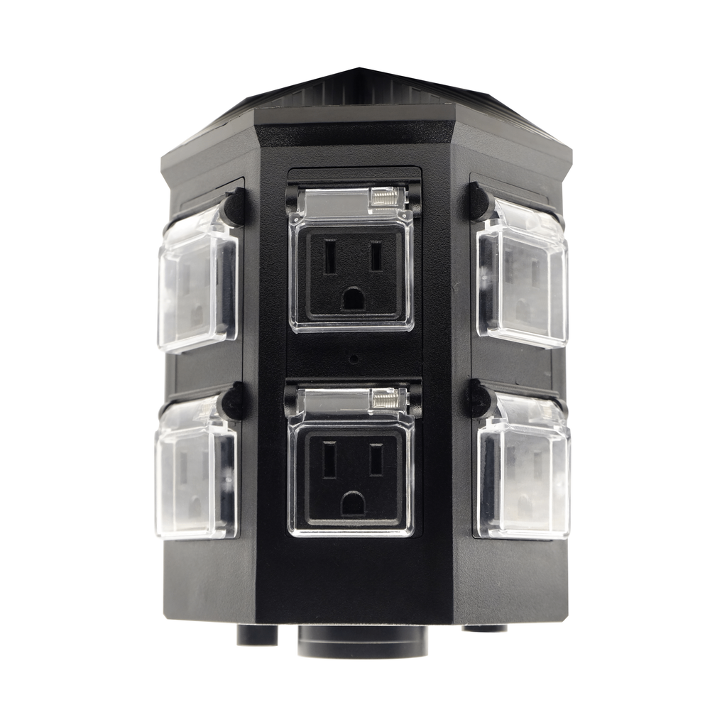 ground-stake outlet hidden camera — front view