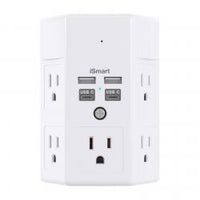 multi-outlet wall tap Security Camera — angled view