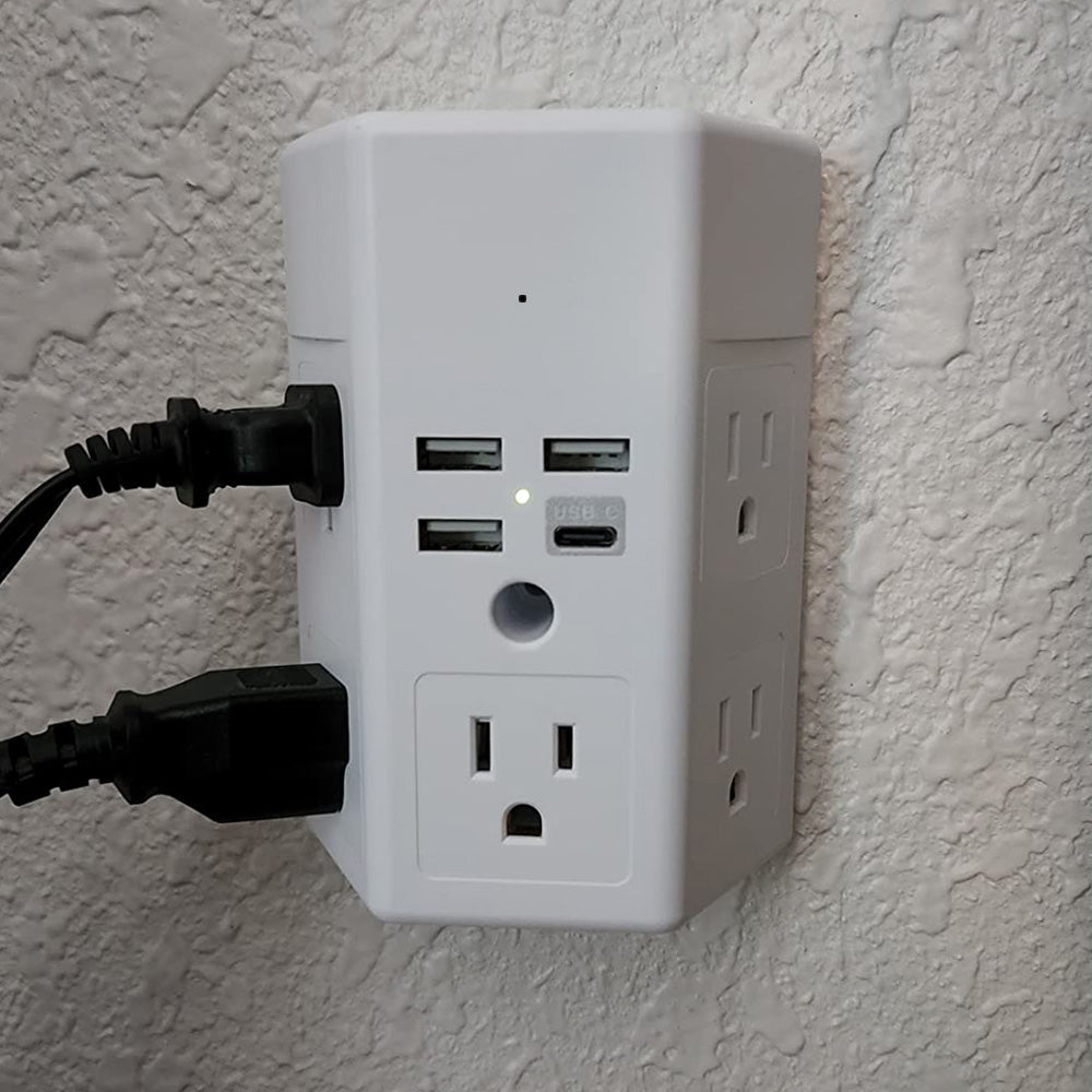 multi-outlet wall tap camera — in use