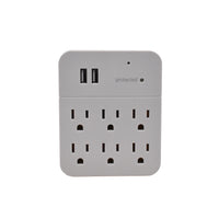 6-plug surge outlet Security Camera — front view