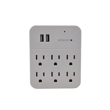 6-plug surge outlet Security Camera — front view