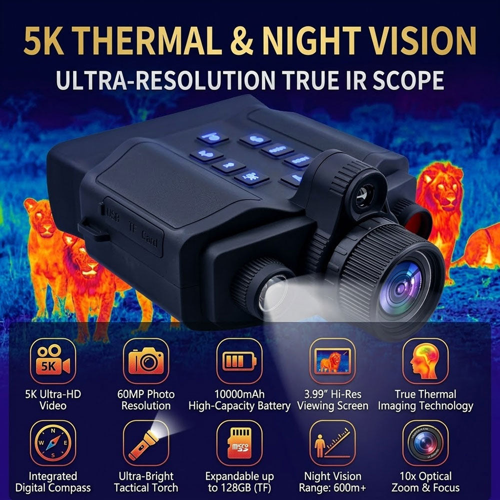 5K Thermal Night Vision Recording Binoculars - thermal palette comparison