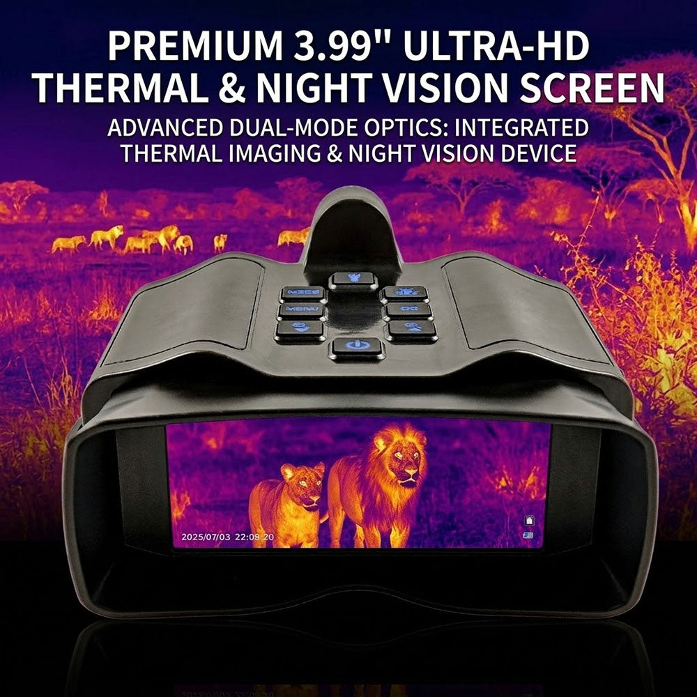 5K Thermal Night Vision Recording Binoculars - thermal imaging view