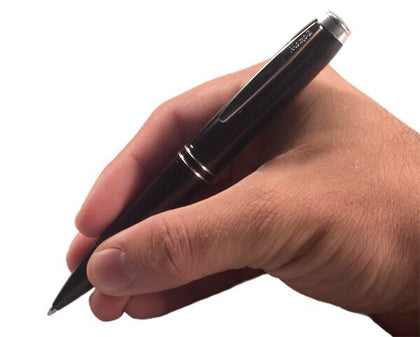 MP4 Pen With Voice Recorder Being Used As a Pen