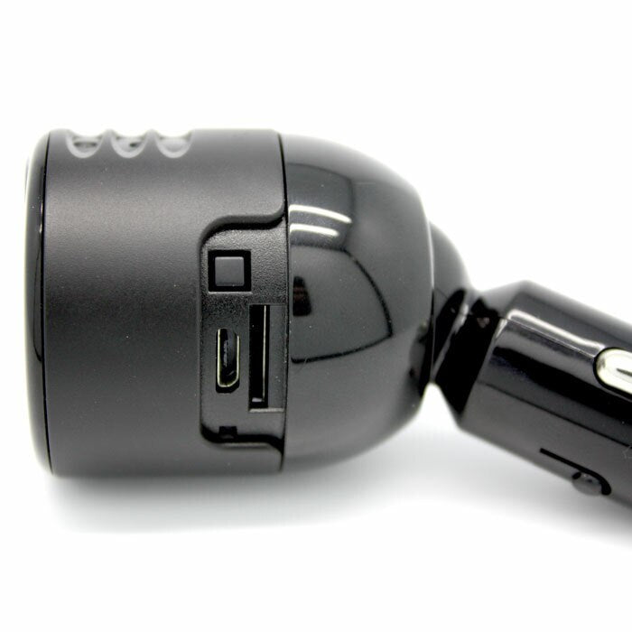 HD Car Charger Hidden Camera with Night Vision Showing SD Card Slot and USB Port Uncovered