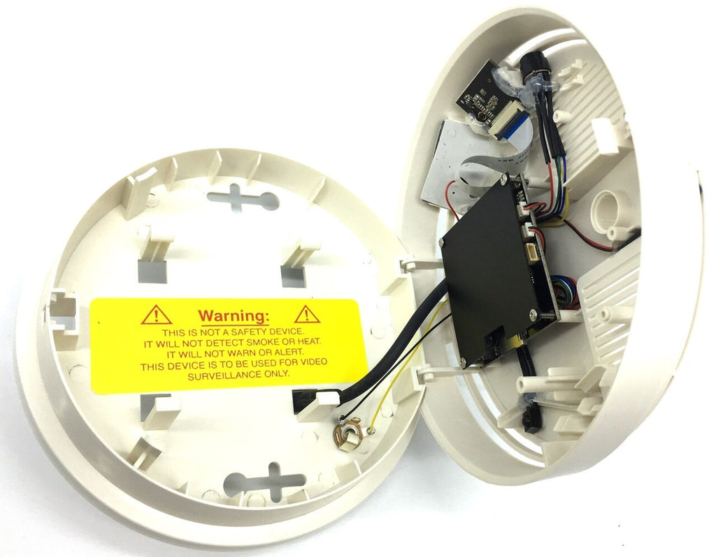 SC97104K Night Vision [Side View] Smoke Detector 4K Hidden Camera DVR [A/C Powered] Inside View