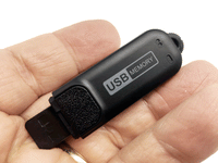 D1440 USB Style Digital Audio Voice Recorder Held In Hand With The Cap Off