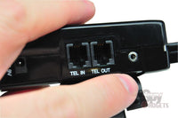 DD801-01 Best Bug Detector Close-up of Telephone Line In and Out Ports