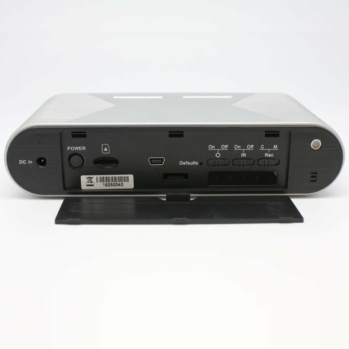 PV-FM20HDWI Lawmate™ Desk Clock Hidden Camera Back View with Cover Off
